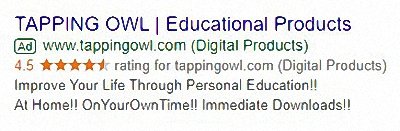 Tapping Owl Ad