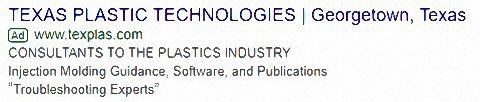 Texas Plastic Technologies Ad